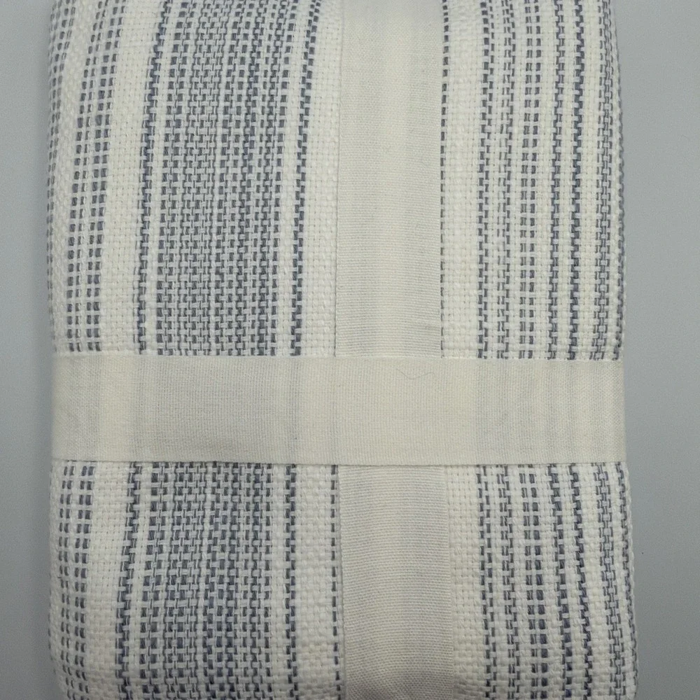 Pottery Barn Hawthorn Striped Cotton Euro Sham Chambray Blue White 26